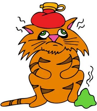 Sick cat Stock Illustration