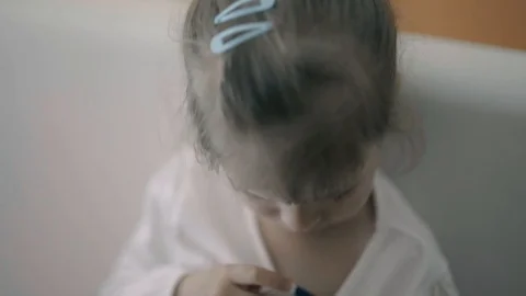 Sick Child With Fever Stock Footage 105618916