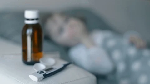Sick Child Lies. Stock Footage 105627398