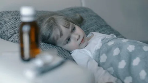 Sick Child Lies. Stock Footage 105630907