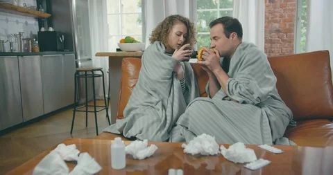Sick couple catches cold. 動画素材 114121672