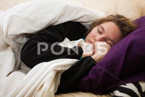Sick day nap-3395 Stock Photos