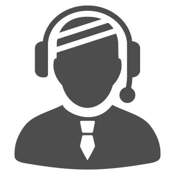 Sick Dispatcher Flat Icon Stock Illustration