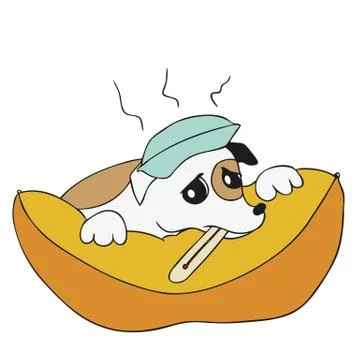 Sick dog Stock Illustration