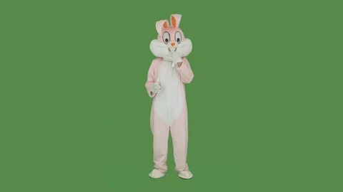 Sick easter bunny on quarantine, takes medicine, tablets. Rabbit drinks drug Stock Footage 126696583