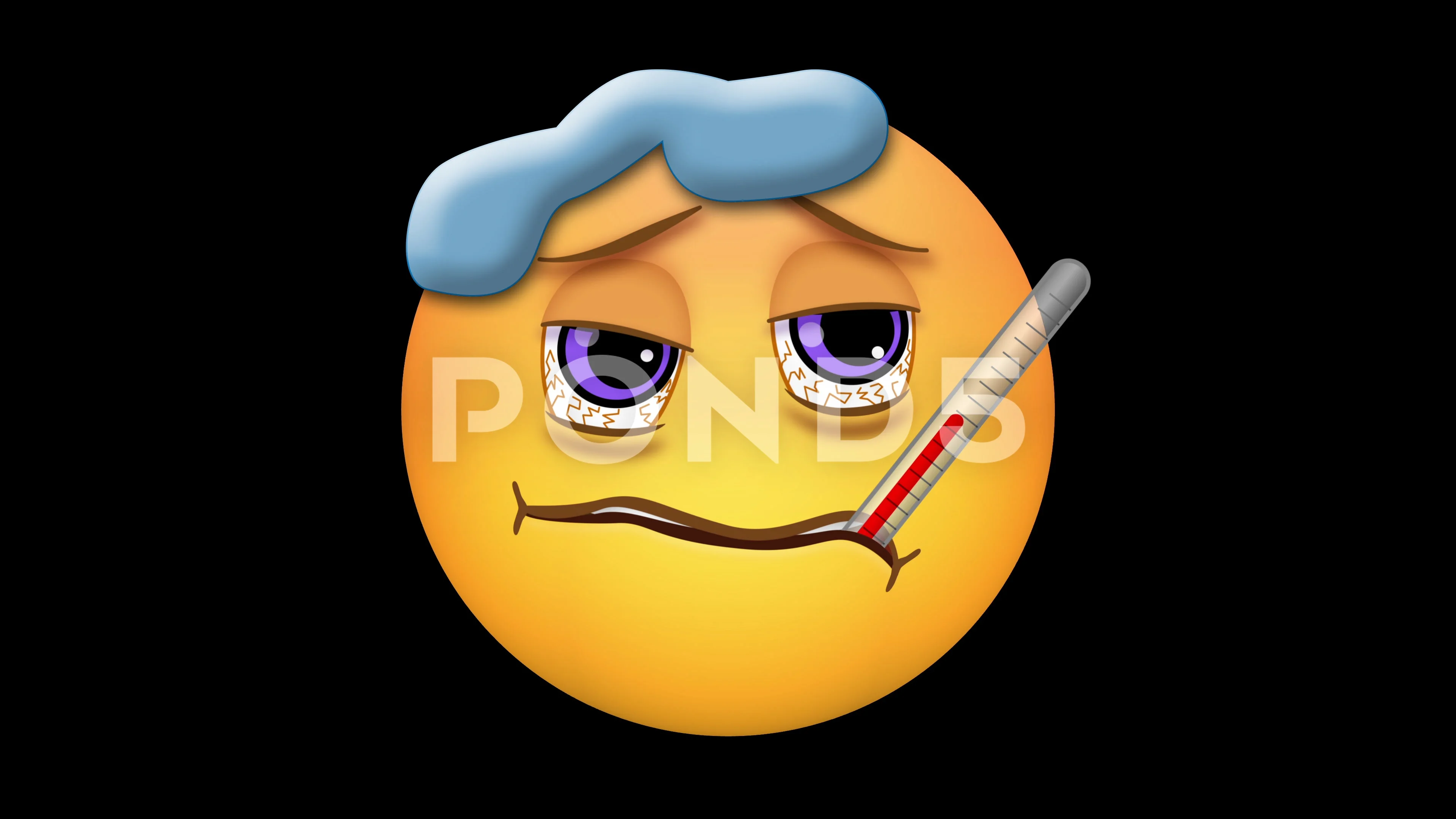 Scared Emoji with Luma Matte, Stock image