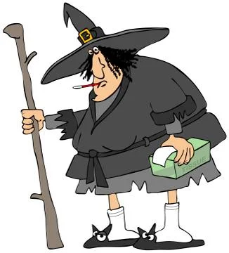 Sick Halloween witch Illustrazione stock