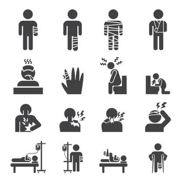 Sick icon set Stock Illustration