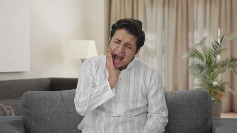 Sick Indian man having toothache 스톡 동영상 252951205