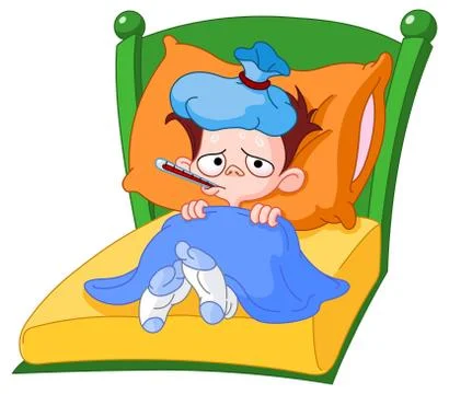 Sick kid Stock Illustration