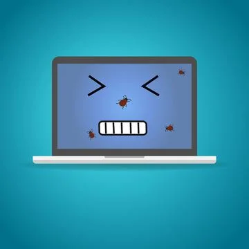 Sick laptop Stock Illustration