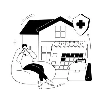 Sick leave abstract concept vector illustration. Stock Illustration