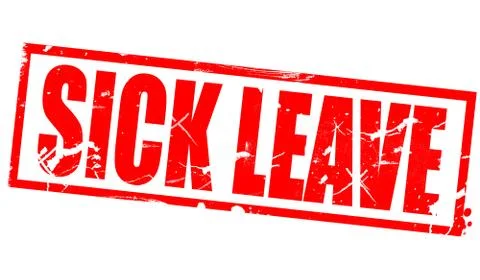 Sick leave in red frame Stock Illustration