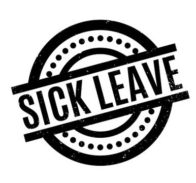 Sick Leave rubber stamp Stock Illustration