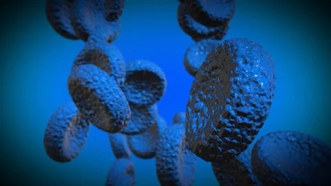 Sick Light Blue Cells Stock Footage 81072444