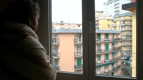 A sick man with a big  headache use nose spray Stock Footage 86512549