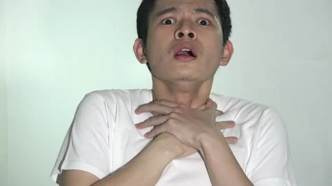 A Sick Man Breathing Problems Covid Stock Footage 187496380