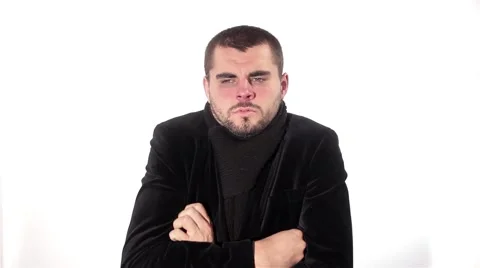 Sick Man Checking His Thermometer Healthcare Concept Stock Footage 42043499