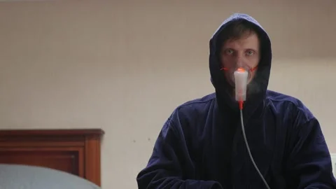 Sick Man Falling Asleep Stock Footage 141800423