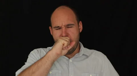 Sick man having a cough Stock Footage 61036653