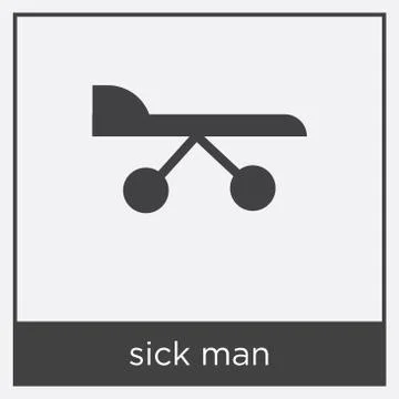 Sick man icon isolated on white background Stock Illustration
