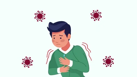 Sick man suffering from illness and shivering with viral infection animation. Stock Footage 339047299