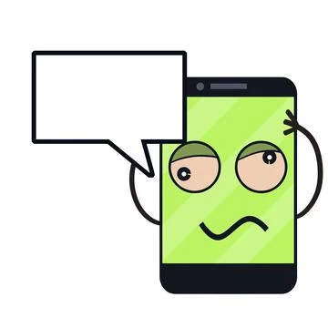 Sick phone. Virus and bug. problem with device. Repair and service. Stock Illustration