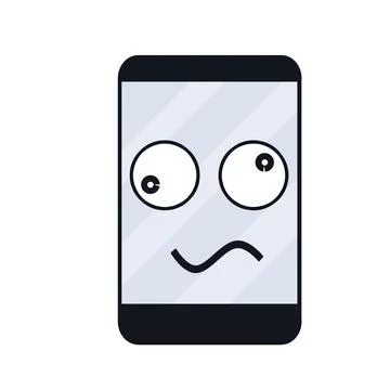 Sick phone. Virus and bug. problem with device. Repair and service. Stock Illustration