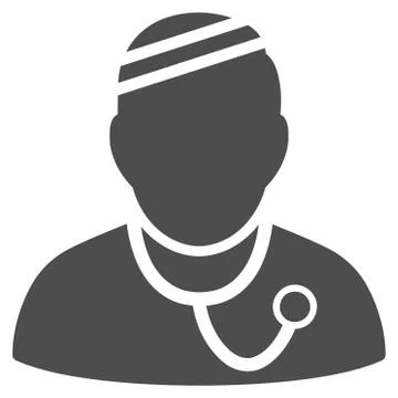 Sick Physician Flat Icon 스톡 일러스트