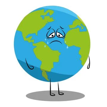 Sick planet earth is crying. save the earth Stock Illustration