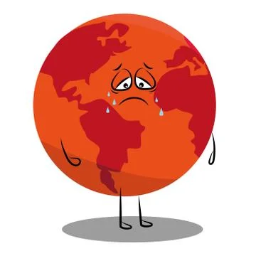 Sick planet earth is crying. save the earth Stock Illustration