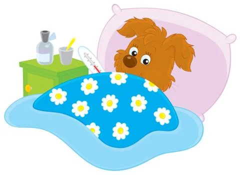 Sick puppy Stock Illustration