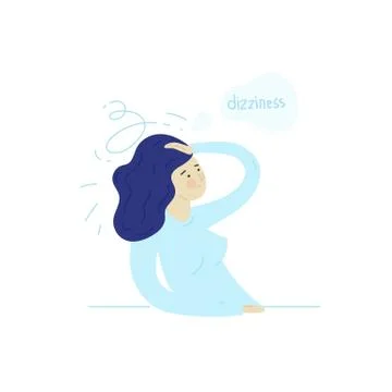Sick stressed dizzy person Vector hand drawn illustration Stock Illustration