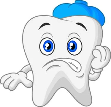 Sick tooth cartoon Stock Illustration