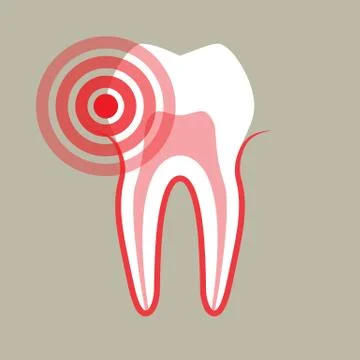 Sick tooth isolated on a white background Stock Illustration
