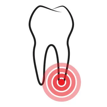 Sick tooth isolated on a white background Stock Illustration