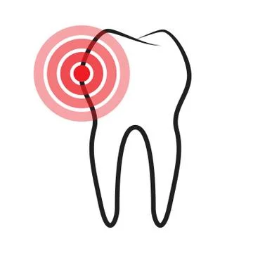 Sick tooth isolated on a white background; Stock Illustration