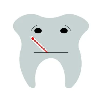 Sick tooth thermometer 스톡 일러스트