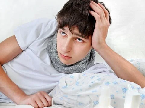 Sick Young Man Stock-Fotos