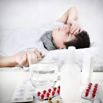 Sick Young Man Stock Photos