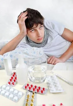 Sick Young Man Stock Photos