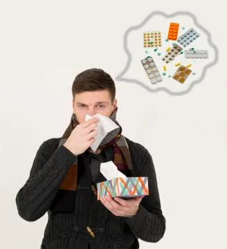 Sick young men Stock Photos