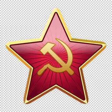 Sickle and hammer inside the red star. Stock Illustration