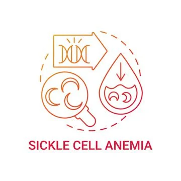 Sickle cell anemia red gradient concept icon Illustrazione stock
