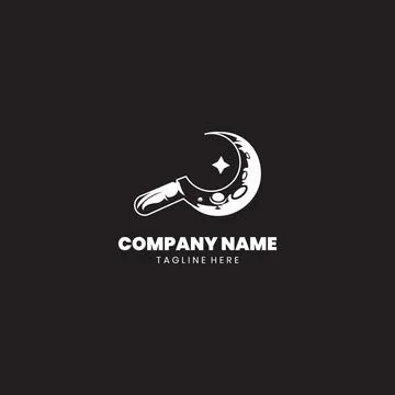 Sickle moon logo Design vector Stock Illustration