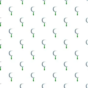 Sickle reaping tool seamless pattern illustrating agriculture harvest Stock Illustration