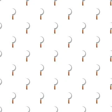 Sickle tools creating a seamless harvest pattern background Illustrazione stock