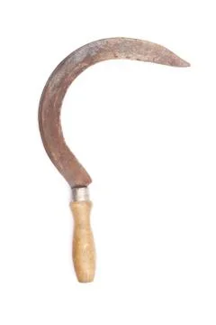 Sickle under the white background Stock Photos
