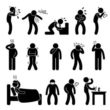 Sickness Illness Disease Symptom Stock Illustration