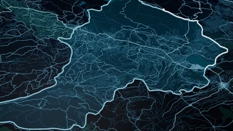 Sidama Awasa Ethiopia Digital Map Highlight 4K Stock Footage 340020910